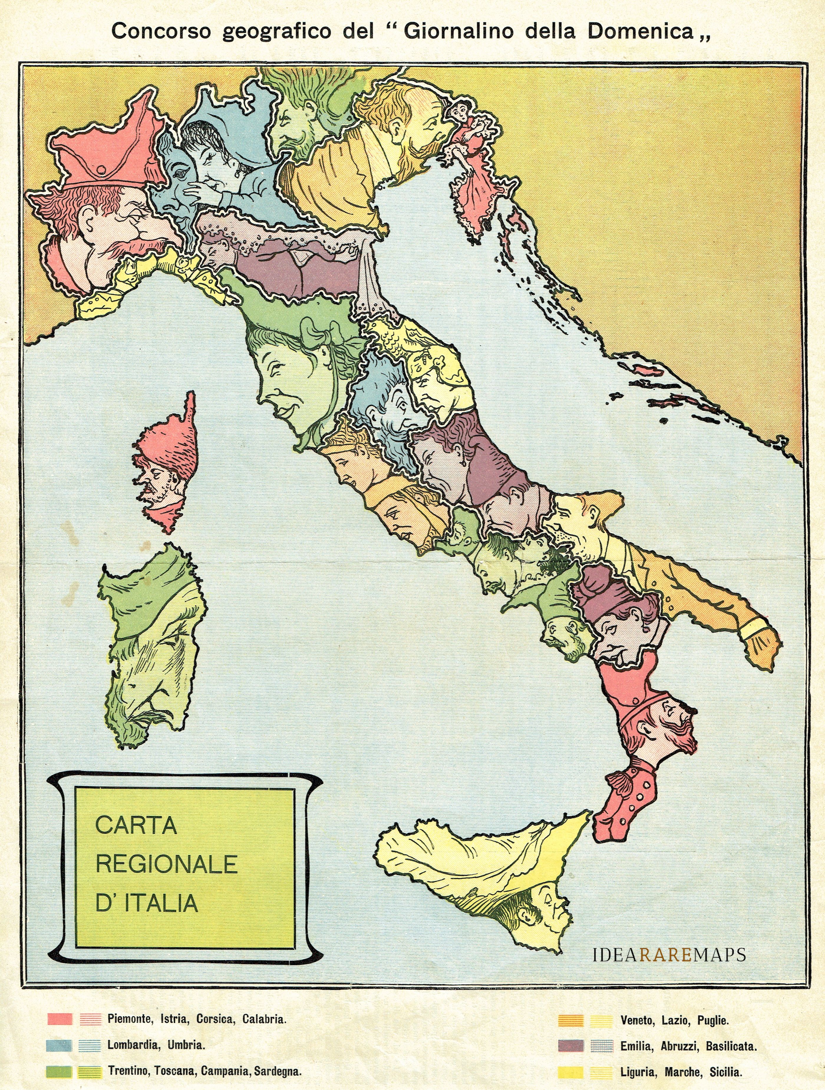 Carta Regionale D Italia Idea Rare Maps