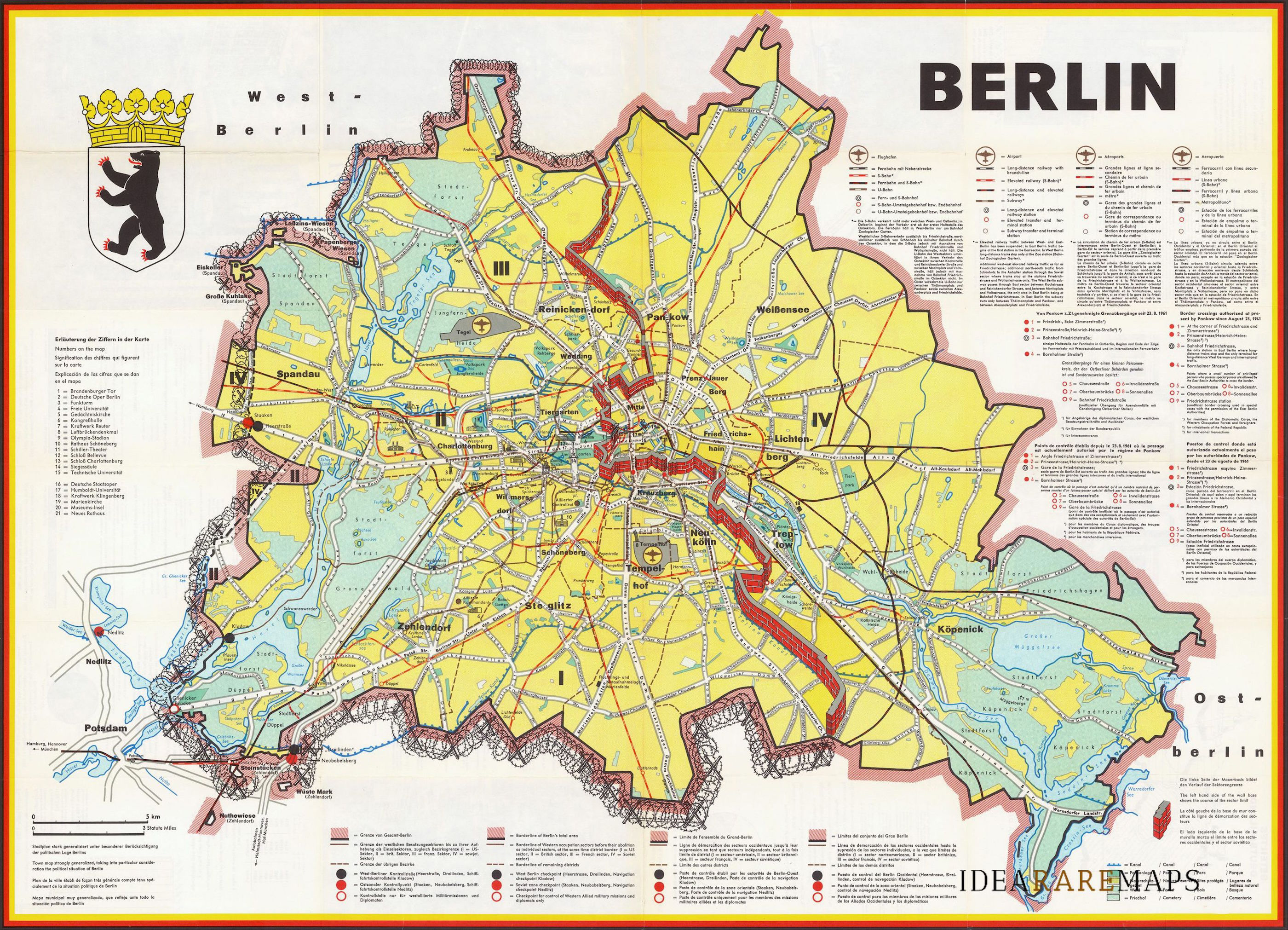 The Berlin Wall In A Interesting Map Published In 1962