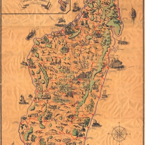Carte Touristique de Madagascar et Dependances Dresse sous la Direction de Urbain Faurec Conservateur du Musee de Tananarive